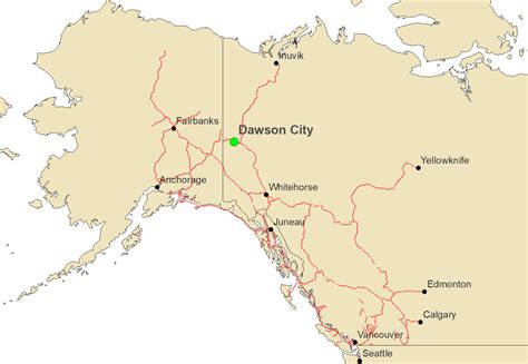 dawson city yukon map.